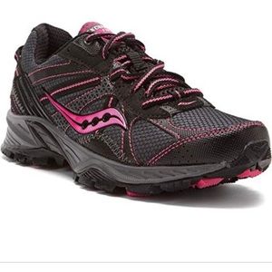 Saucony black and pink sneakers